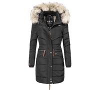 Navahoo Paula - Abrigo de invierno para mujer, cálido, con capucha de piel sintética extraíble, tallas XS-5XL, Negro , 3XL