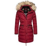 NAVAHOO Abrigo de invierno 'Paula' beige / gris oscuro / rojo oscuro M beige / gris oscuro / rojo oscuro