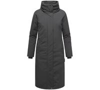 Navahoo Abrigo largo de invierno para mujer, parka cálida e impermeable con cuello alto y tira de cubierta magnética, flor de ensueño 14 S-3XL, antracita, 3XL