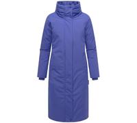 Navahoo Abrigo largo de invierno para mujer, parka cálida e impermeable con cuello alto y tira de cubierta magnética, flor de ensueño 14 S-3XL, Azul Violeta, XXL