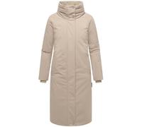 Navahoo Abrigo largo de invierno para mujer, parka cálida e impermeable con cuello alto y tira de cubierta magnética, flor de ensueño 14 S-3XL, gris pardo, S