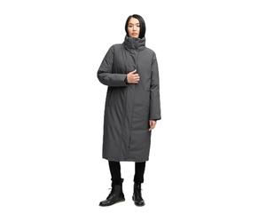 Navahoo Abrigo largo de invierno para mujer, parka cálida e impermeable con cuello alto y tira de cubierta magnética, flor de ensueño 14 S-3XL, antracita, XL