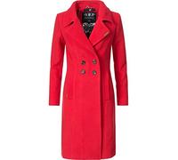 Navahoo Abrigo largo de lana para mujer con cuello de solapa, tallas XS-3XL, rojo, XXL