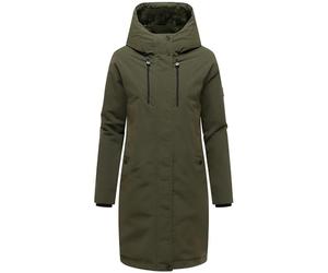 Navahoo Abrigo largo para mujer, chaqueta cálida de invierno con capucha, baile de granizo 14 S-6XL, verde oscuro, M