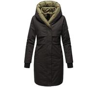 Navahoo Abrigo largo y cálido de invierno para mujer, chaqueta acolchada con capucha y elementos magnéticos Snowelf XS-XXL, Negro , M