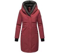 Navahoo Abrigo largo y cálido de invierno para mujer, chaqueta acolchada con capucha y elementos magnéticos Snowelf XS-XXL, burdeos, XXL