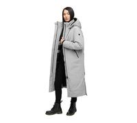 Navahoo Abrigo para mujer con tira magnética y correas para mochila, chaqueta de invierno cálida, guardanieve, talla 14 XS-5XL, gris, M