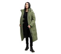 Navahoo Abrigo para mujer con tira magnética y correas para mochila, chaqueta de invierno cálida, guardanieve, talla 14 XS-5XL, Olive Leaf, XL