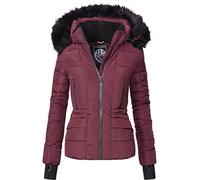 Navahoo Adele Chaqueta de Invierno para Mujer con Capucha de Pelo sintético Negro Burdeos XL