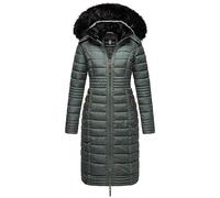 Navahoo B670 - Abrigo de invierno para mujer, acolchado largo, cálido, de peluche, Stormy Blue, S