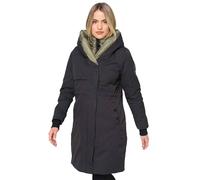 Navahoo B970 - Abrigo de invierno para mujer, chaqueta de diseño larga, con cuello alto, Negro , XL
