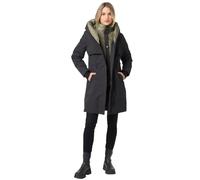 Navahoo B970 - Abrigo de invierno para mujer, chaqueta de diseño, largo, con cuello alto, Negro , XS