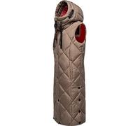Navahoo Chaleco acolchado para mujer, largo con capucha, talla XS-XXL, gris oscuro, M