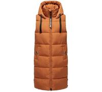 Navahoo Chaleco de mujer con cuello alto acolchado sin mangas para exteriores con capucha B942, canela, S