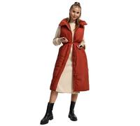 Navahoo Chaleco largo sin mangas para mujer, chaqueta de invierno cálida con cinturón y solapa magnética, canción de noche XIV XS-3XL, terracota, M