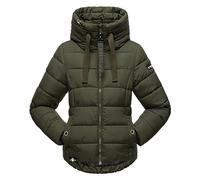 Navahoo Chaqueta acolchada de invierno para mujer, cuello alto, forro B930, verde oliva, M