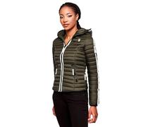 Navahoo Chaqueta acolchada para mujer B811, verde oliva, S