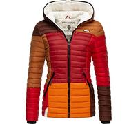 Navahoo Chaqueta de entretiempo para mujer Colorblocking ligera con capucha Multicultural, Hojas de otoño multicolor, XXXL