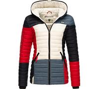 Navahoo Chaqueta de entretiempo para mujer Colorblocking ligera con capucha Multicultural, Tricolor francés multicolor, M