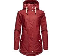 Navahoo - Chaqueta de entretiempo para mujer, impermeable, larga, con capucha y forro térmico Oceans Heart XS-XXL, rojo (blood red), S