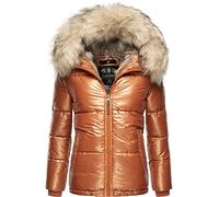 Navahoo Chaqueta de invierno acolchada para mujer con capucha de pelo sintético Tikunaa XS-XL, S