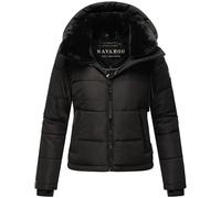 Navahoo Chaqueta de invierno para mujer acolchada cálida con capucha desmontable y cuello de piel sintética con amor XIV XS-XXL, Negro , S
