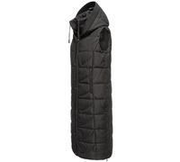 Navahoo Chaqueta de invierno para mujer, chaleco acolchado extra largo con capucha, tallas XS-XXL, Negro , L