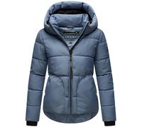 Navahoo Chaqueta de invierno para mujer, chaqueta acolchada corta y cálida de material reciclado con detalles reflectantes, capucha ajustable y cuello alto, perla de salsa XIV XS-XXL
