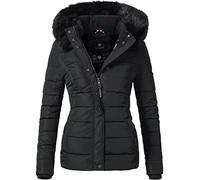 Navahoo Chaqueta Guateada de Invierno para Mujer con Capucha de Pelo sintético Miamor Negro XXL
