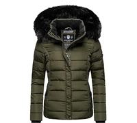 Navahoo Chaqueta Guateada de Invierno para Mujer con Capucha de Pelo sintético Miamor Oliva XS