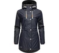 Navahoo Chubasquero impermeable para mujer, con forro cálido, con capucha, Rainy Forest XS-3XL, azul marino, M