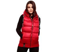 Navahoo Kassidy - Chaleco acolchado para mujer (ligero, con capucha, tallas XS-3XL), rojo, XS