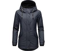 Navahoo Lindraa - Chaqueta de invierno corta para mujer, impermeable, forro cálido, con capucha, tallas XS-3XL, azul marino, M