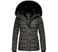 Navahoo Milianaa Chaqueta acolchada de invierno para mujer con capucha de piel sintética extraíble, tallas XS-3XL, antracita, XS