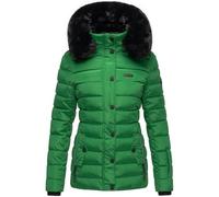 Navahoo Milianaa Chaqueta acolchada de invierno para mujer con capucha de piel sintética extraíble, tallas XS-3XL, verde esmeralda, M