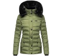 Navahoo Milianaa Chaqueta acolchada de invierno para mujer con capucha de piel sintética extraíble, tallas XS-3XL, Pino Olive, L