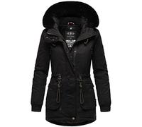 Navahoo Olessaa XS-3XL - Chaqueta de invierno para mujer, de algodón, con piel sintética extraíble, Negro , XL