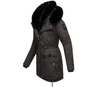 Navahoo Parka de invierno cálida para mujer con doble capucha de piel sintética Sweety Deluxe XS-XXL, antracita, M