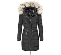 Navahoo Paula - Abrigo de invierno para mujer, cálido, con capucha de piel sintética extraíble, tallas XS-5XL, Negro , 5XL