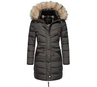 Navahoo Paula - Abrigo de invierno para mujer, cálido, con capucha de piel sintética extraíble, tallas XS-5XL, antracita, XXL