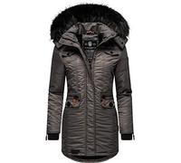 Navahoo Schätzchen Chaqueta Guateada de Invierno para Mujer con Capucha de Pelo sintético Gris Antracita S