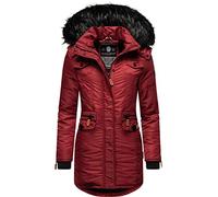 Navahoo Schätzchen Chaqueta Guateada de Invierno para Mujer con Capucha de Pelo sintético Rojo Ciruela XS