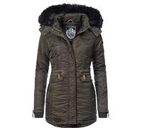 Navahoo Schätzchen Chaqueta Guateada de Invierno para Mujer con Capucha de Pelo sintético Verde XS