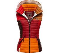 Navahoo Shadaa - Chaleco acolchado ligero con capucha desmontable para mujer, estilo Shadaa, tallas XS-3XL, Hojas de otoño multicolor, L