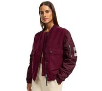 Navahoo Willstehaben - Chaqueta bomber para mujer, ligera, entretiempo con mangas levantadas, tallas XS-XXL, burdeos, S