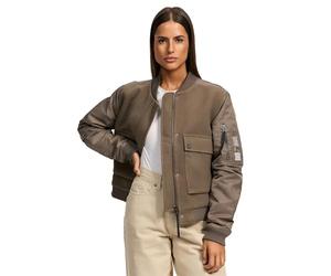 Navahoo Willstehaben - Chaqueta bomber para mujer, ligera, entretiempo con mangas levantadas, tallas XS-XXL, marrón piedra, XS