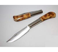 Navaja artesanal TARAMUNDI boj quemado punta vuelta Caza, Pesca, Camping, Outdoor, Supervivencia y Bushcraft + Portabotellas de regalo