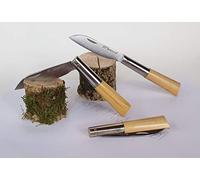 Navaja artesanal TARAMUNDI de punta recta boj natural Caza, Pesca, Camping, Outdoor, Supervivencia y Bushcraft + Portabotellas de regalo