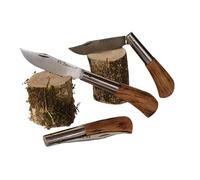 Navaja artesanal TARAMUNDI roble quemado punta vuelta Caza, Pesca, Camping, Outdoor, Supervivencia y Bushcraft + Portabotellas de regalo