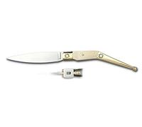 Navaja ARTESANIA CATALANA Hueso 11,6 cm para Caza, Pesca, Camping, Outdoor, Supervivencia y Bushcraft Albainox 01640 + Portabotellas de regalo